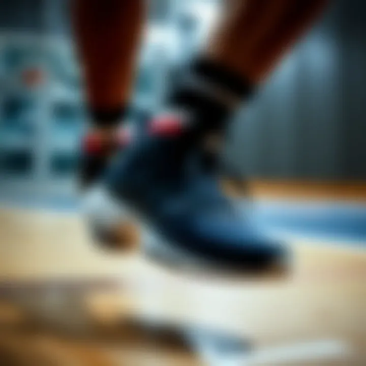 Dynamic action shot of basketball footwear in motion