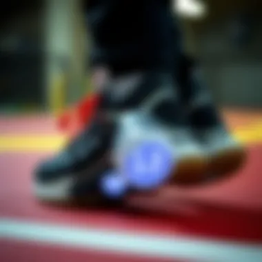 Close-up of innovative cushioning technology in sneakers