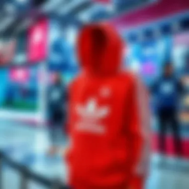 Adidas branding in a vibrant retail environment