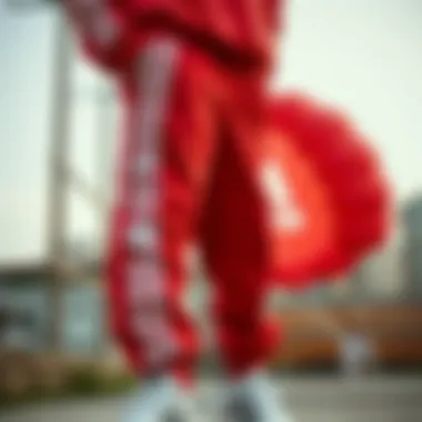 Stylish outfit featuring Adidas sweatpants and parachute fabric