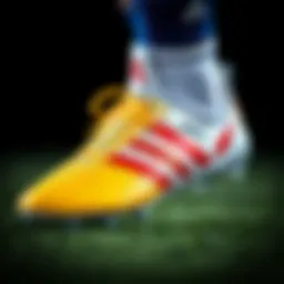 Detailed view of the Adidas Messi cleat showcasing innovative design