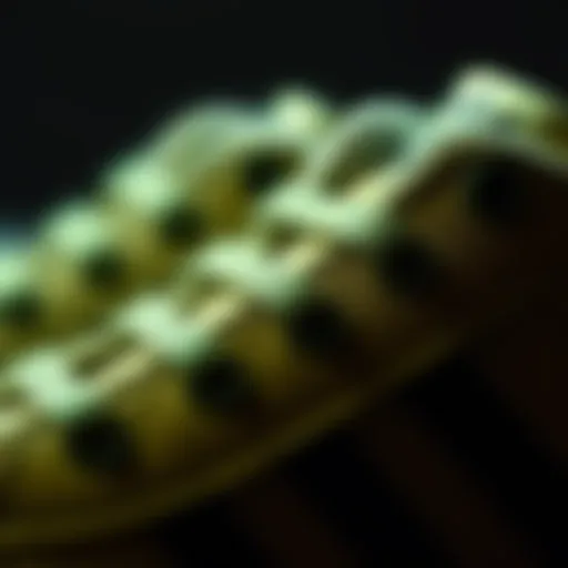 A close-up of adidas original laces showcasing their innovative design and texture