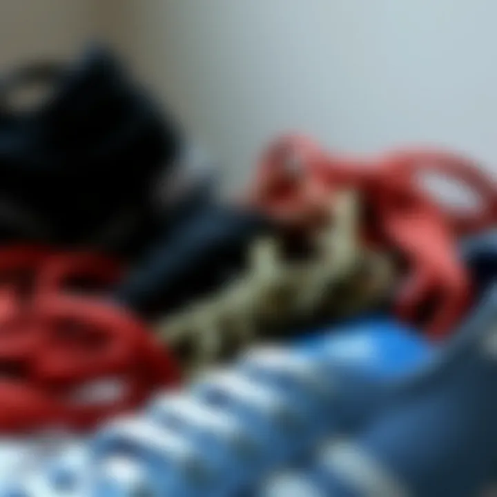 Different types of adidas original laces arranged artistically to highlight their functionality