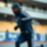 Dynamic action shot of an athlete wearing adidas Spider Man 2 gear