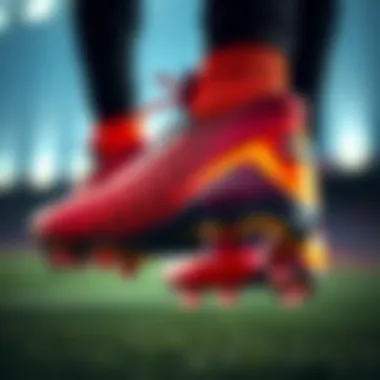 Close-up of advanced football boot technology