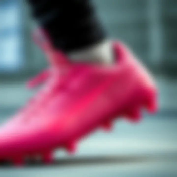 Close-up of pink Air Zoom materials and design details