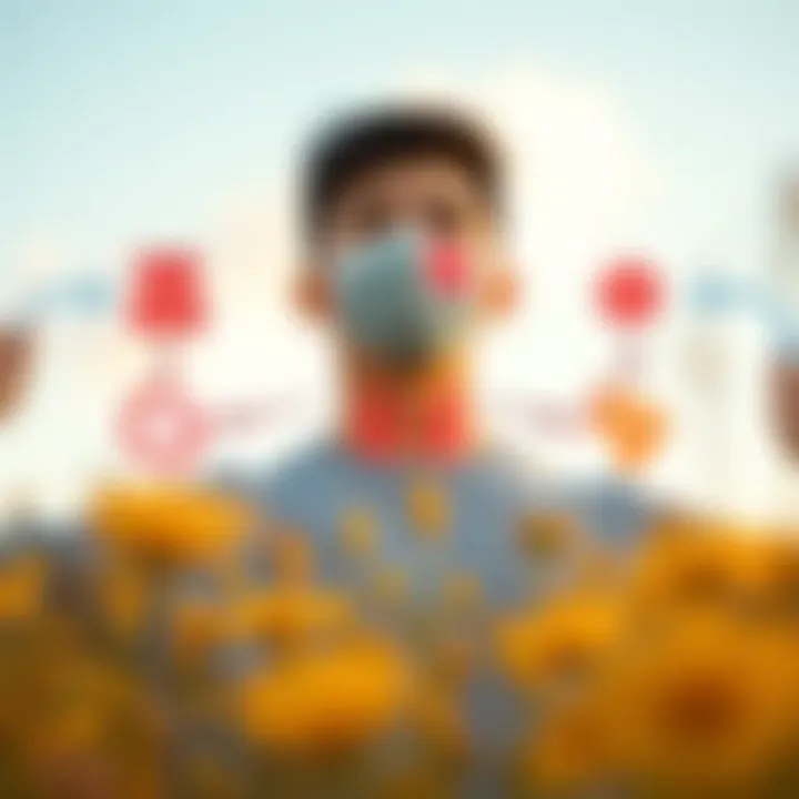 Diagram illustrating allergy symptoms