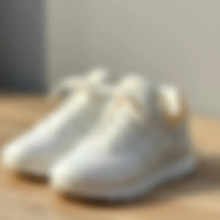 Materials Emphasizing Comfort in Asics White Sneakers Close-up of materials used in Asics white sneakers emphasizing comfort.