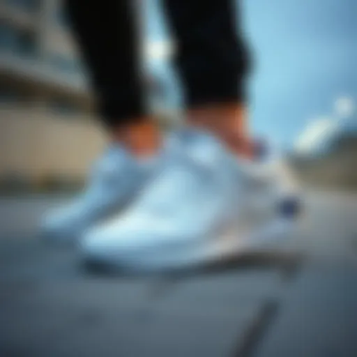 Stylish Asics white sneakers showcasing modern design.