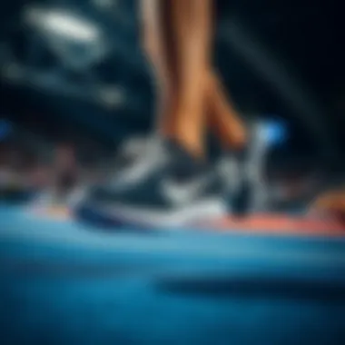 An athlete wearing Nike shoes in action during a sports event