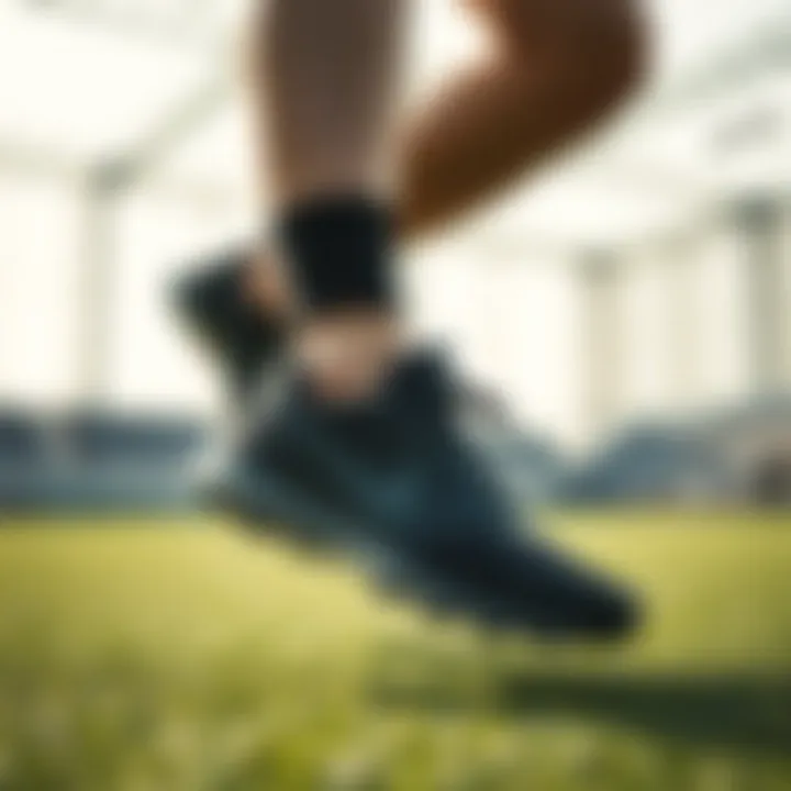 Athlete showcasing performance in Nike black footwear