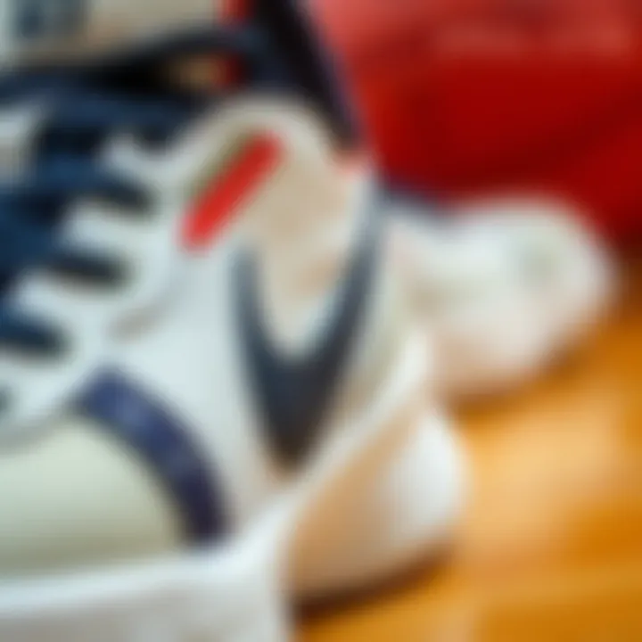 Close-up of basketball shoe materials