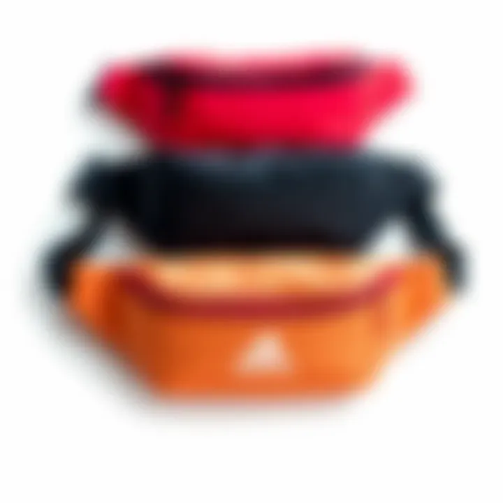 Different color variations of Adidas waist bags