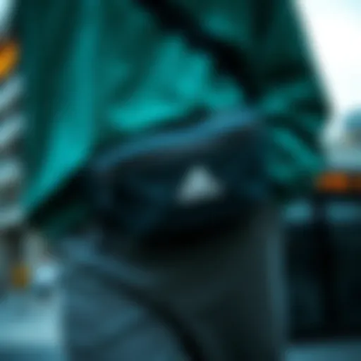 Stylish Adidas waist bag in an urban setting