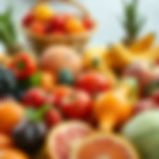 Healthy Eating for Reducing Waistline Fat A vibrant assortment of fresh fruits and vegetables promoting healthy eating.