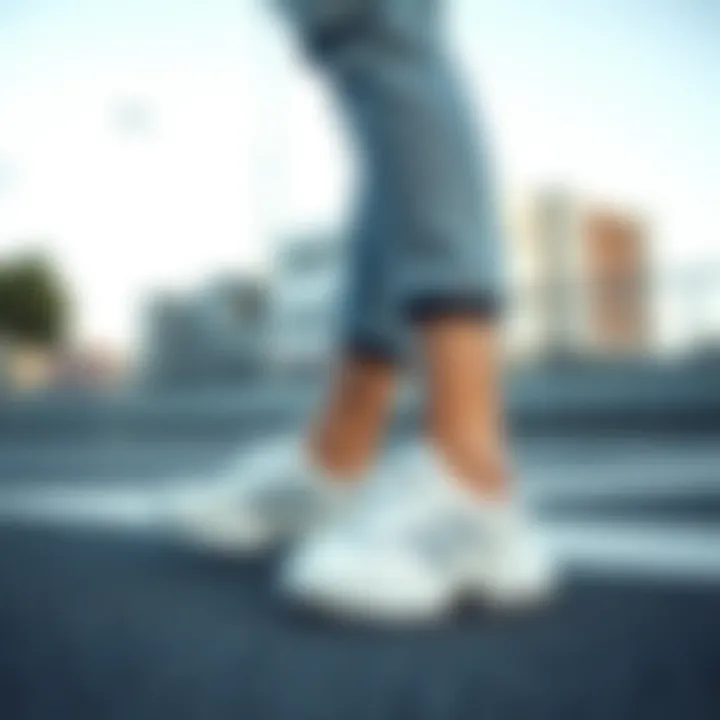 Trendy outfit pairing with white sole shoes