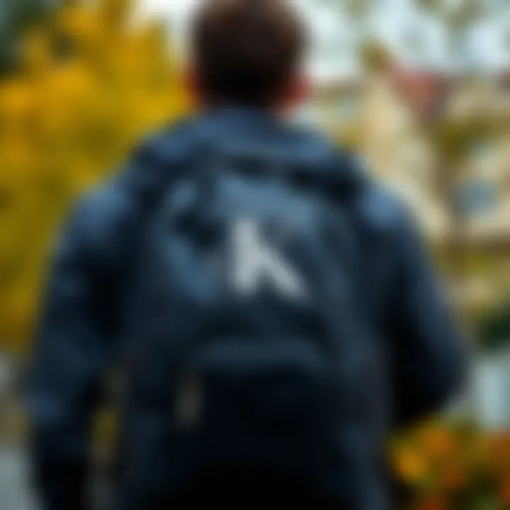 Functional features of Calvin Klein black backpack in use