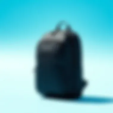 Material quality of Calvin Klein black backpack highlighted