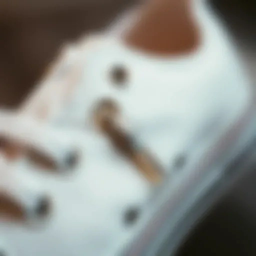 Close-up view of a stylish zipper detail on a Converse sneaker