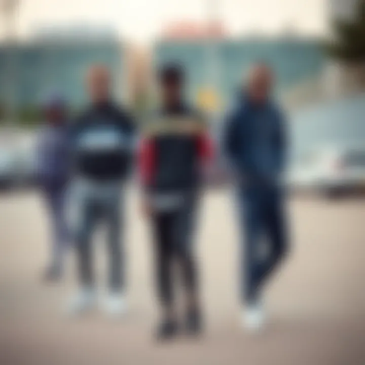 Group of stylish individuals showcasing diverse tracksuit styles