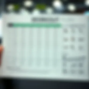 Detailed chart illustrating the workout plan and exercise selection