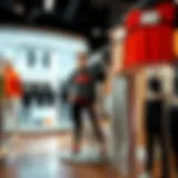 Stylish athletic apparel display