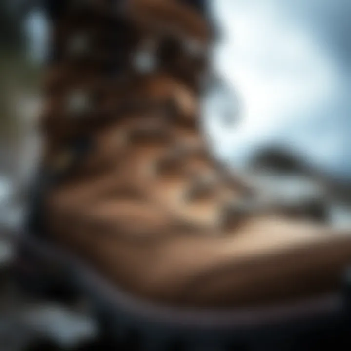 Detail view of premium materials used in Jack Wolfskin boots