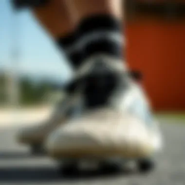 Close-up of children's soccer cleats showcasing unique design features