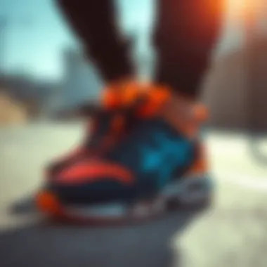 Trendy sport shoes highlighting design and performance