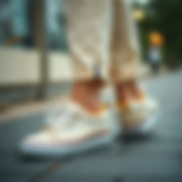 Inspirational outfit combinations with cream Vans sneakers