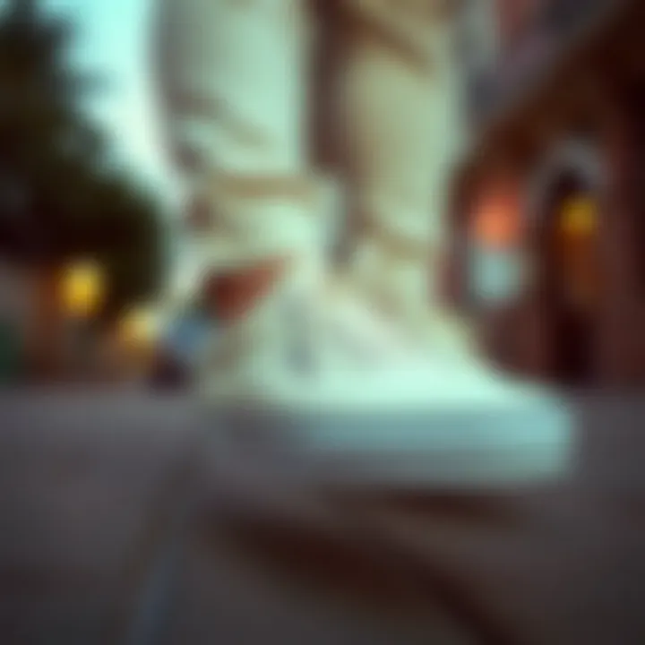 Stylish outfit featuring cream Vans sneakers