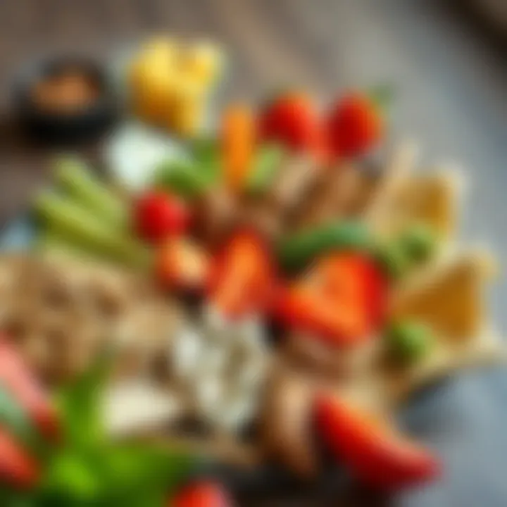 An assortment of low-calorie snacks arranged artistically on a plate