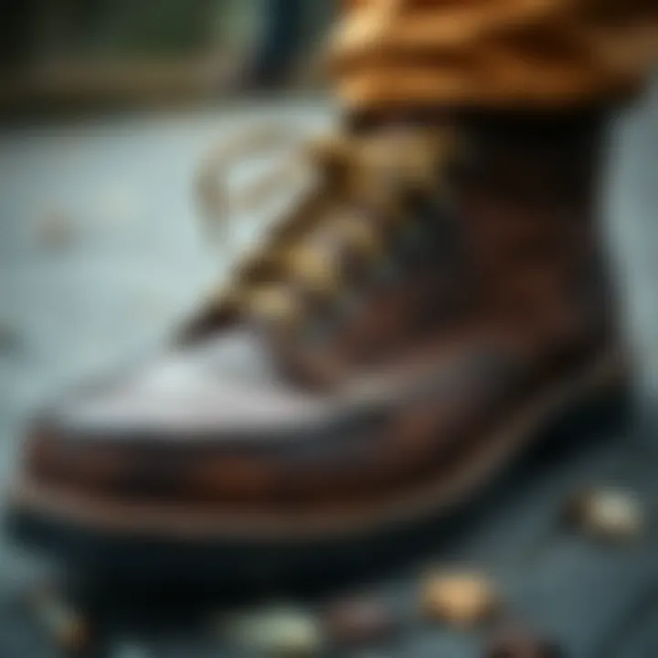 Close-up of high-quality materials used in Lumberjack shoes