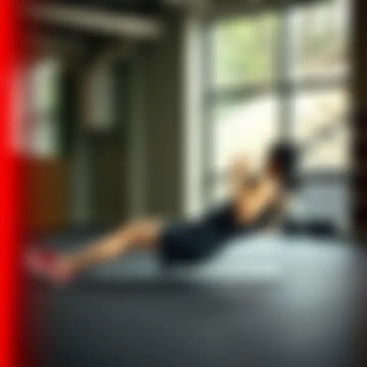 Illustration demonstrating proper form during sit-ups to prevent back pain