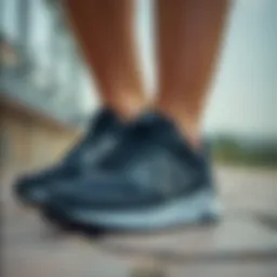 Sleek black athletic shoes with a modern design