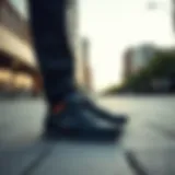 Sleek black Nike sneakers in an urban setting