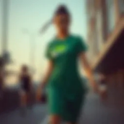 Dynamic Nike dress showcasing urban athletic style