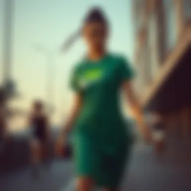 Dynamic Nike dress showcasing urban athletic style