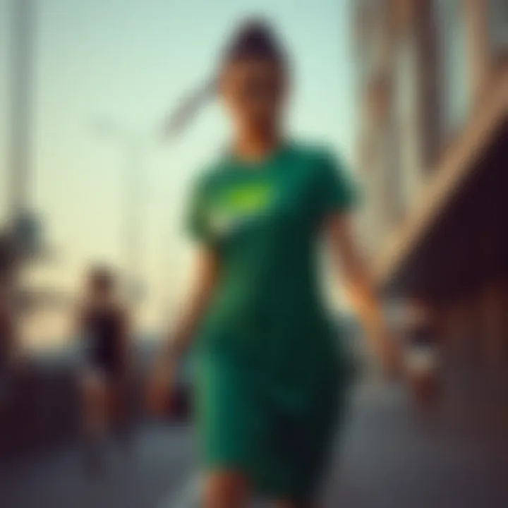 Dynamic Nike dress showcasing urban athletic style