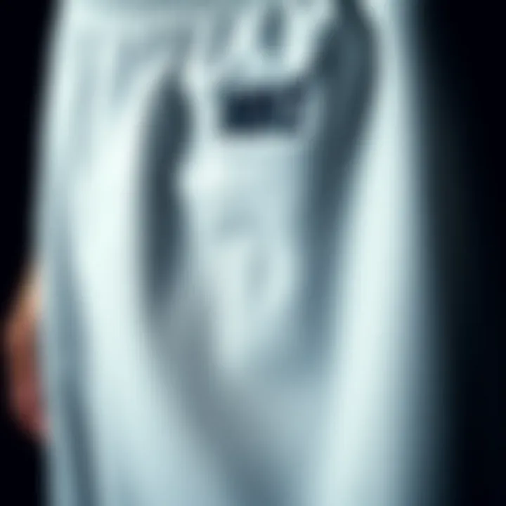 A close-up view of the material used in Nike shorts