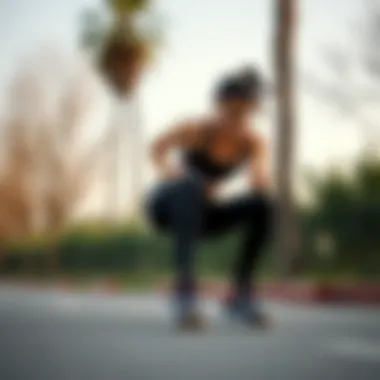 Enjoying Fitness in Style Female athlete enjoying an outdoor workout with Nike Kyrie shoes