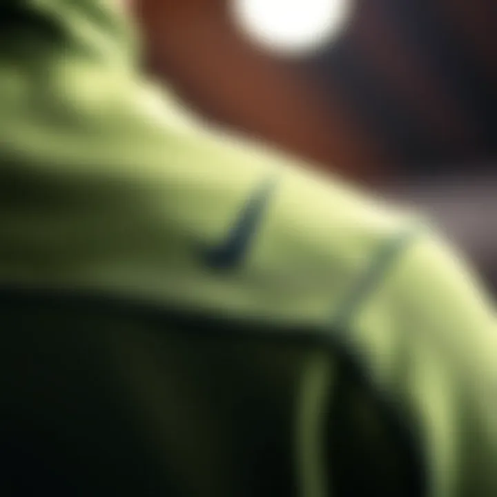 Innovative Fabric Detail Close-up of Nike Pro Therma-Fit fabric showcasing technology