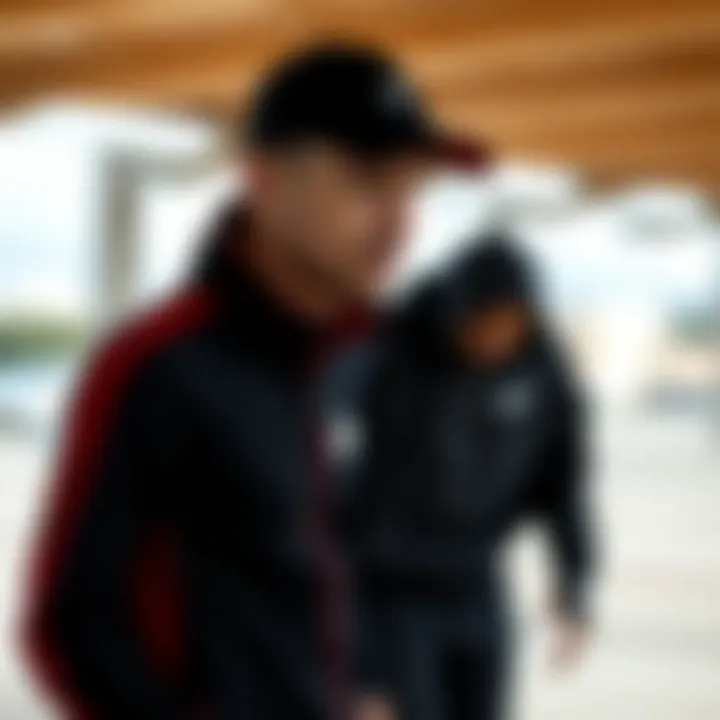 Inspiring outdoor scene with Nike Tech tracksuit during exercise