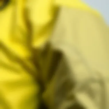 Detail of high-quality fabric used in rain jackets