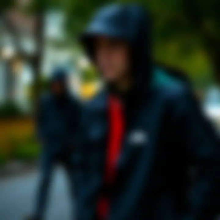 Versatile outfit combinations with a rain jacket