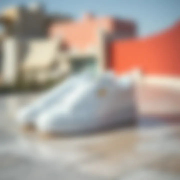 Elegant white Puma sneakers on a stylish surface