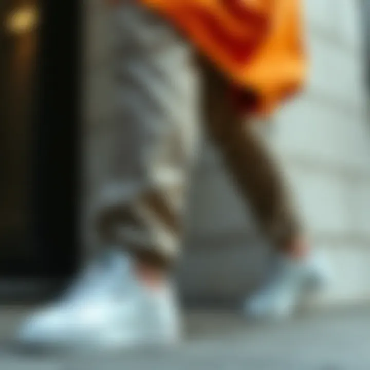 Fashionable outfit pairing with Puma white sneakers