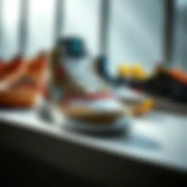 Diverse Athletic Footwear Styles Artistic representation of diverse athletic footwear styles