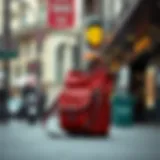 A stylish shoulder bag in an urban setting