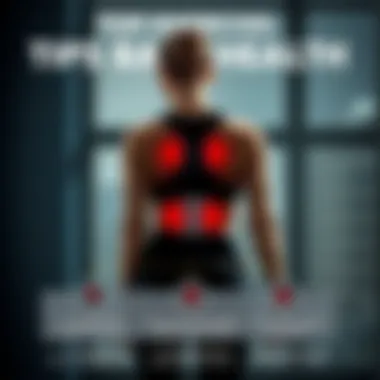 Graphic showing tips for maintaining back health while exercising